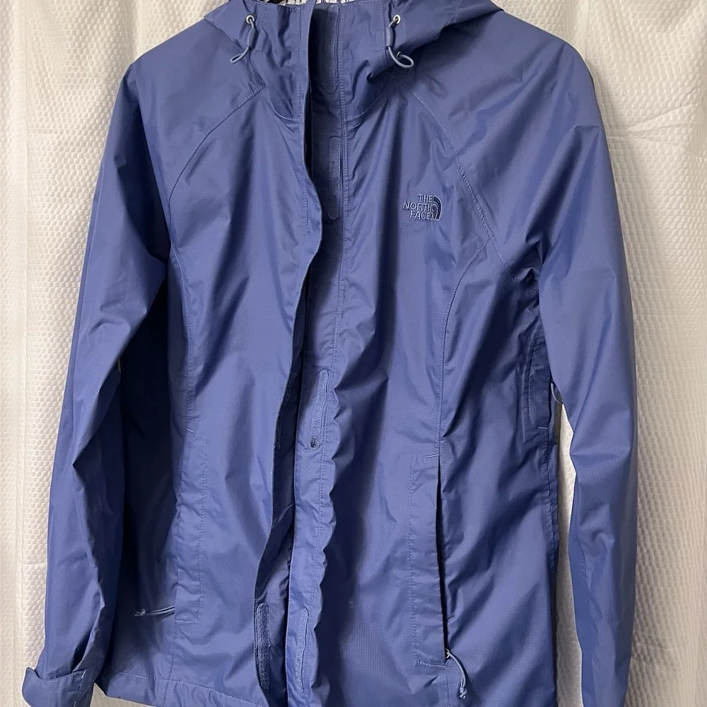 The North Face Dryvent Women's Rain Jacket Full Zip Hooded Blue, Size L READ‎